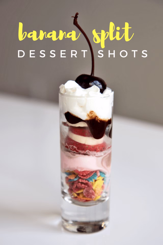 Banana Split Dessert Shots