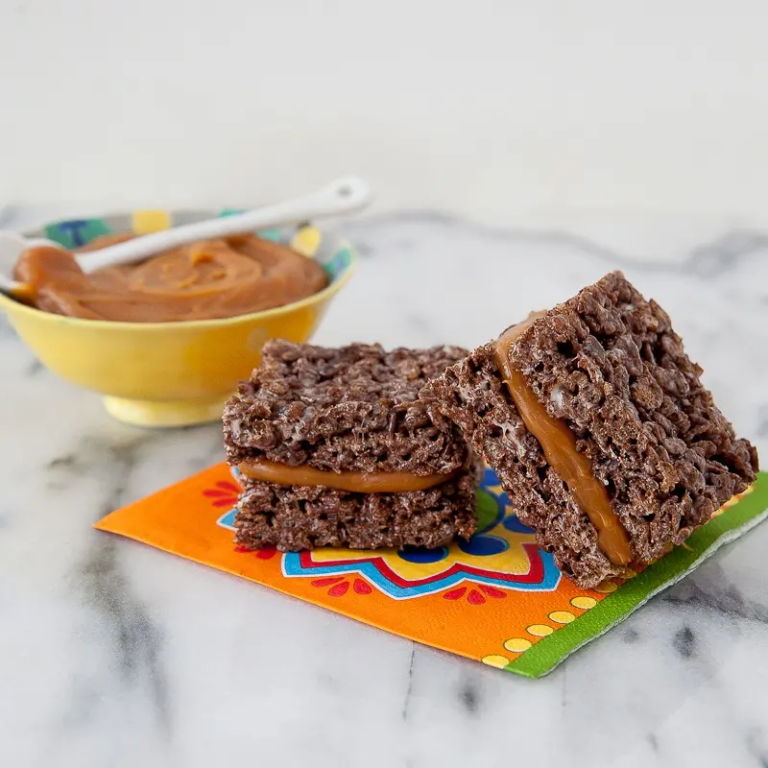 Chocolate Cereal Treats with Cajeta