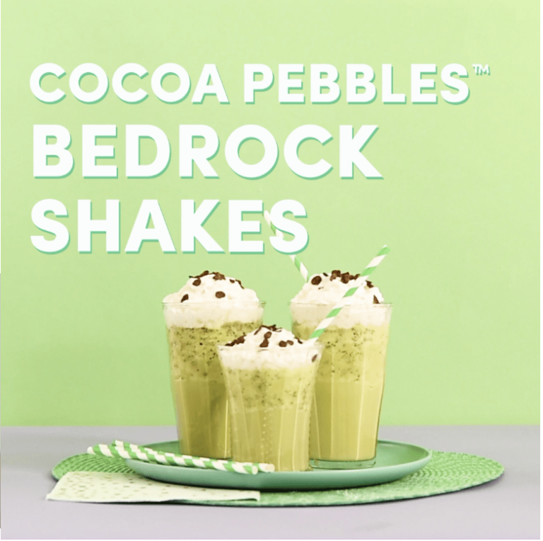Cocoa PEBBLES™ Cereal Bedrock Milkshake