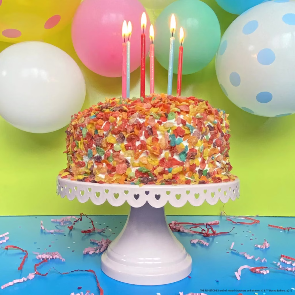 Marshmallow Fruity PEBBLES™ Cereal Funfetti Cake