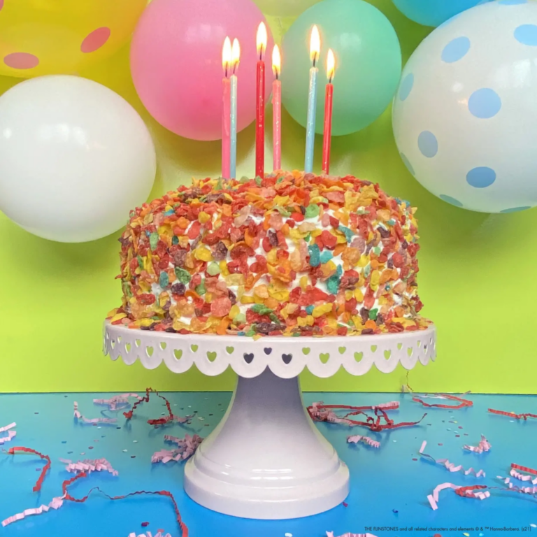 Marshmallow Fruity PEBBLES™ Cereal Funfetti Cake