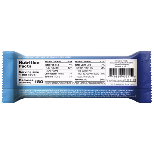 Pure Protein Cocoa PEBBLES bar back