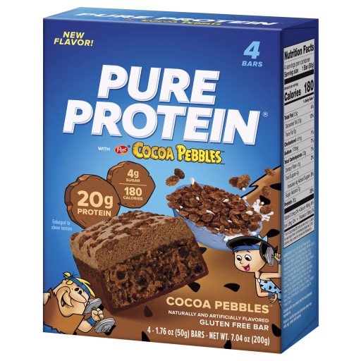 Pure Protein Cocoa PEBBLES bar box